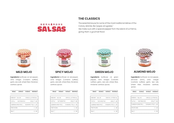 Mojos page from the Bernardo's catalogue